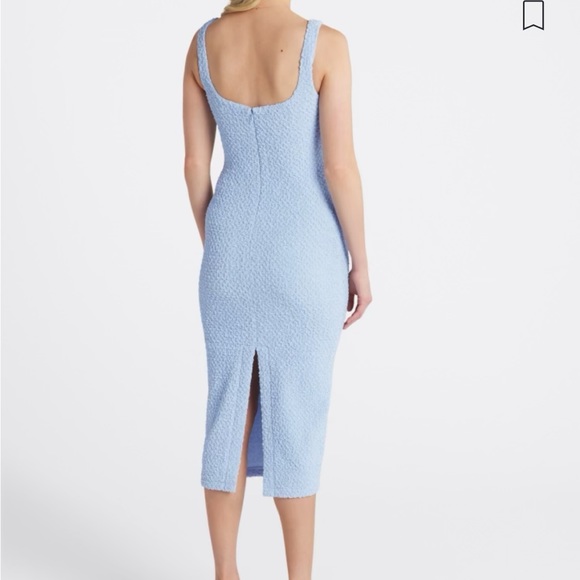 ASTR CRISANTA TEXTURED MIDI DRESS LIGHT BLUE - Picture 2 of 4